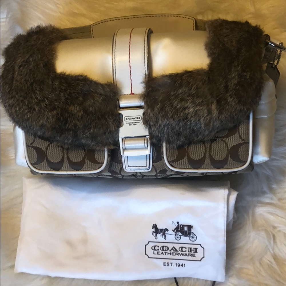 Gorgeous Coach Rabbit Fur Bag - Picture 2 of 8